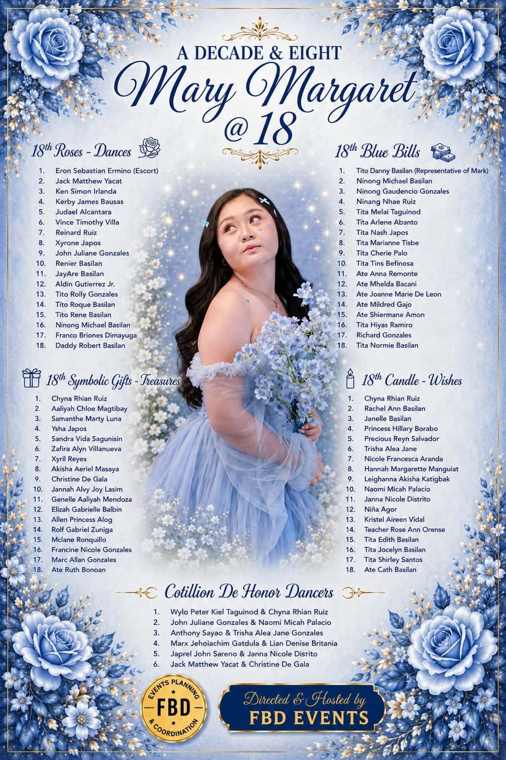Official invitation for Mary Margaret's debut